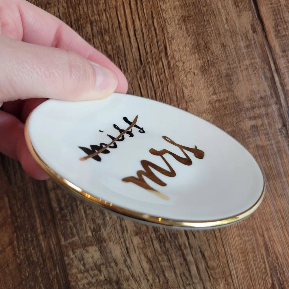 Kate Spade Miss To Mrs Bride Tumbler & Ring Dish Set